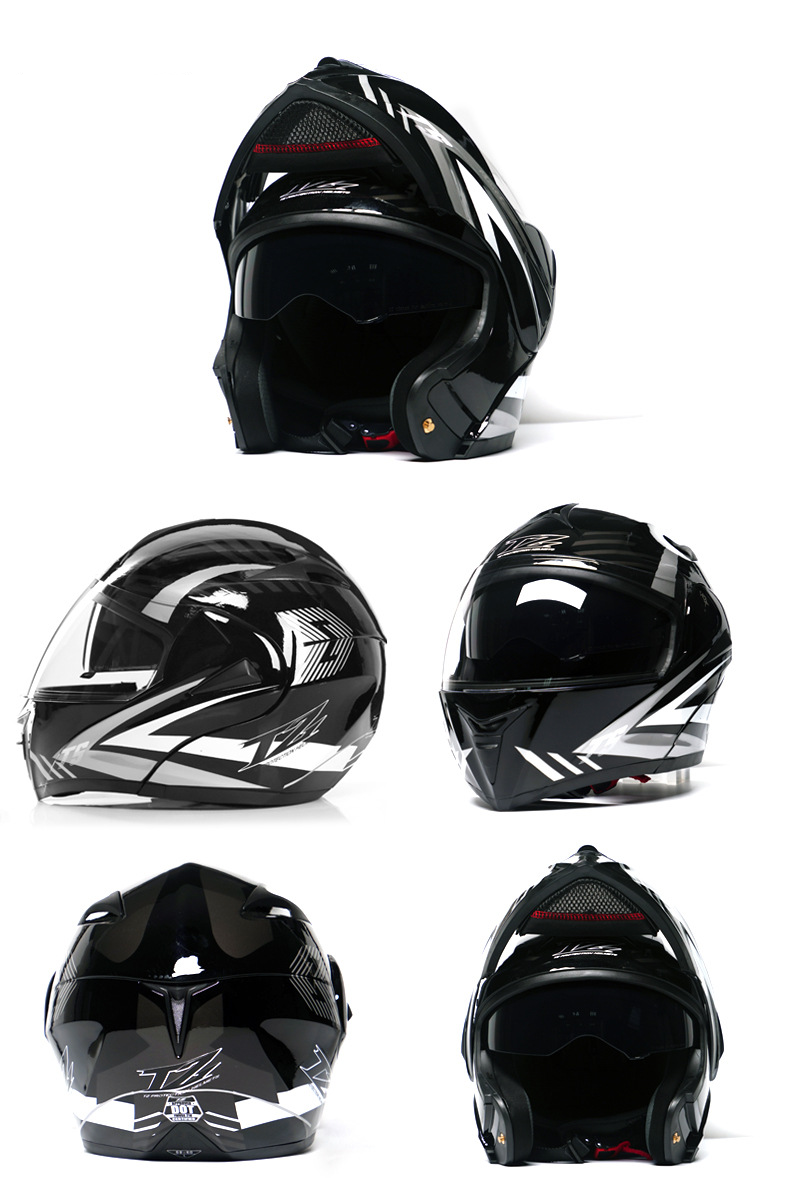Casco con visera de doble lente DOT para vehículo eléctrico_voghion.com