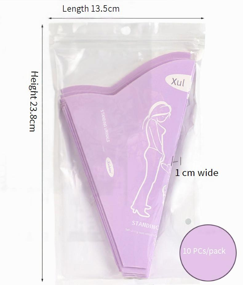 Urinario plegable para acampar al aire libre, 10 unidades por paquete, para mujer, para viajes al aire libre, de emergencia, con embudo, portátil, de papel._voghion.com