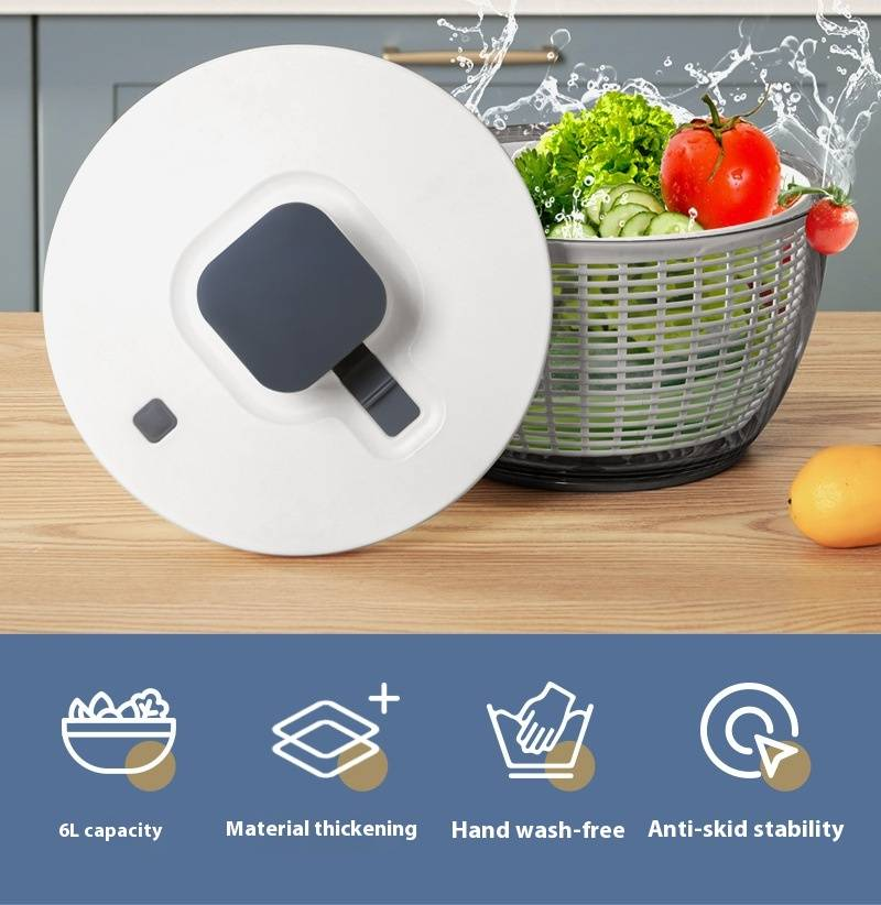 Presse Typ Gemüse Obst Spinner Trockner Große Kapazität Küche Salat Sieb Wasser Entferner_voghion.com