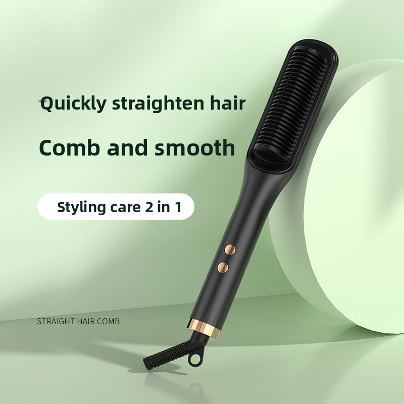 2-In-1 Straightening & Curling Iron With Ionic Technology - Anti-Frizz Hair Styler For Damage-Free Styling - Adjustable Temp 300°F-450°F_voghion.com