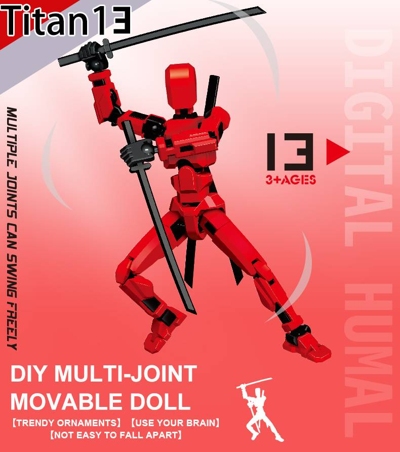 YOUEN 13-Point Poseable T13 Action Figure - 3D Printed Articulated Collectible For Display & Creative Play_voghion.com