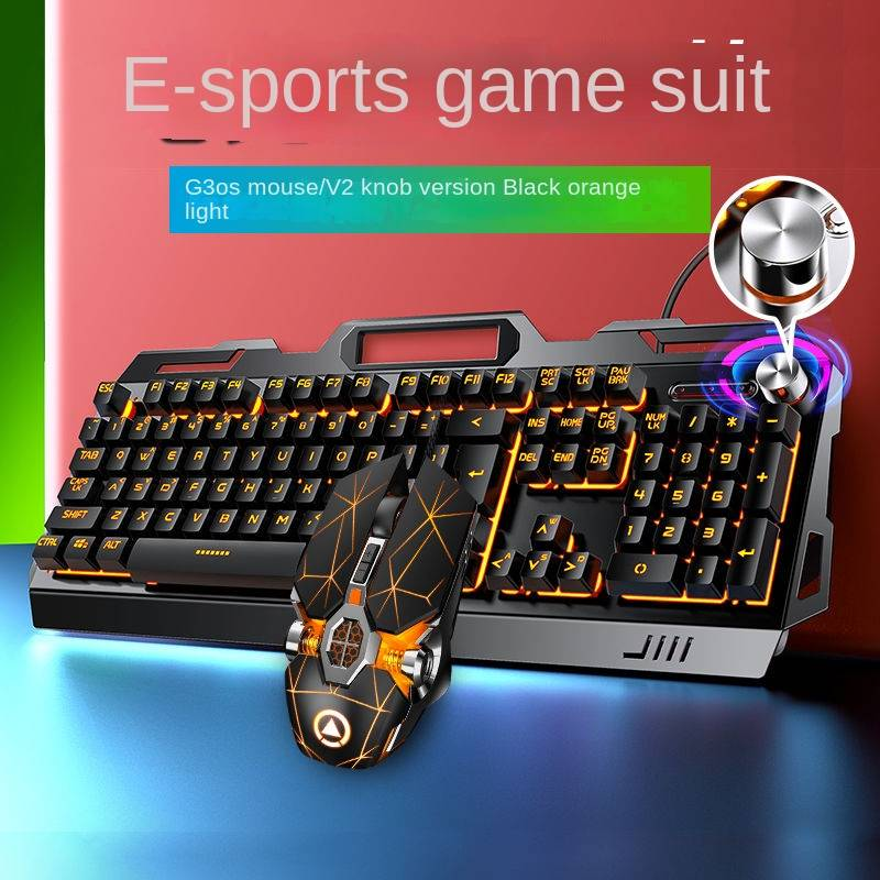 Silver Eagle V2 Wired Keyboard Mouse Set USB Desktop Computer Laptop Gaming Mechanical Feel E-sports Peripheral_voghion.com