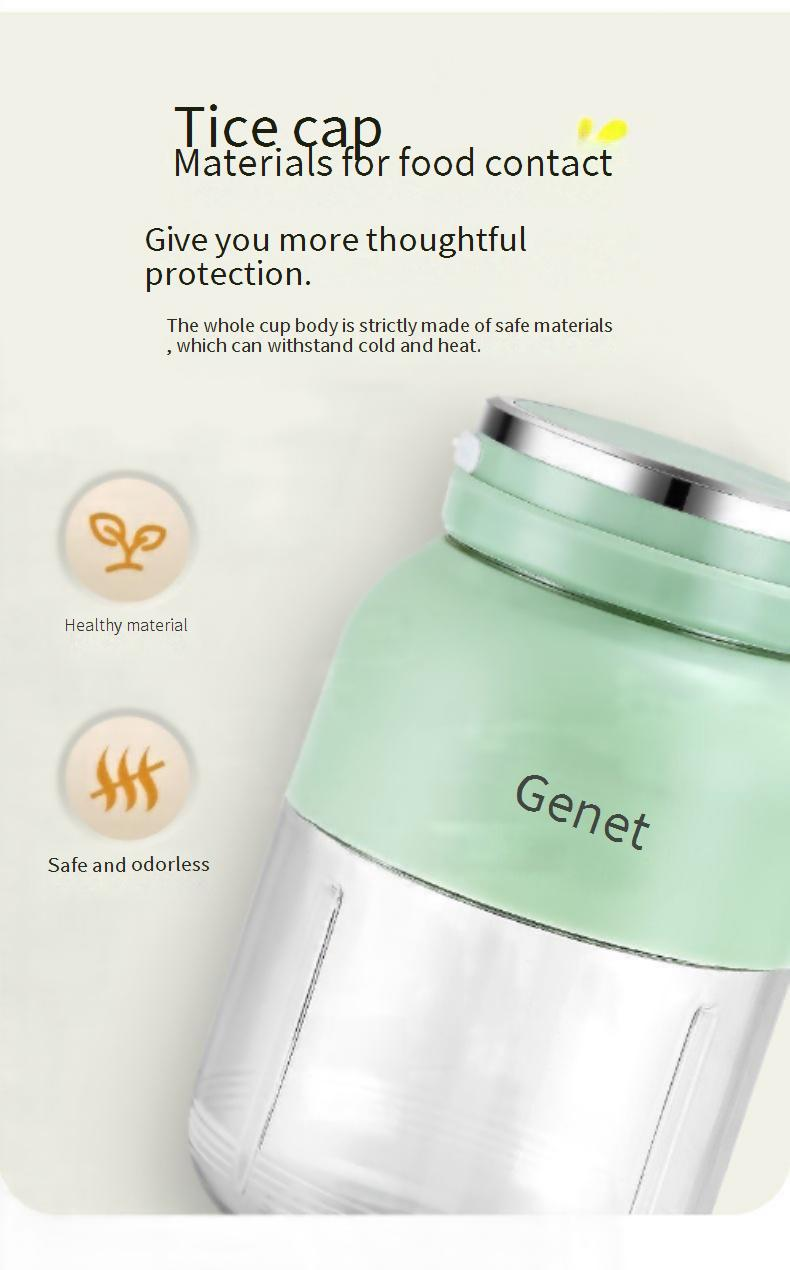 Mixeur portable sans fil Gemet 1,3 L avec double couvercle, 12 000 tr/min, 38 lames pour smoothies, préparations pour bébés et utilisation nomade, sans BPA_voghion.com