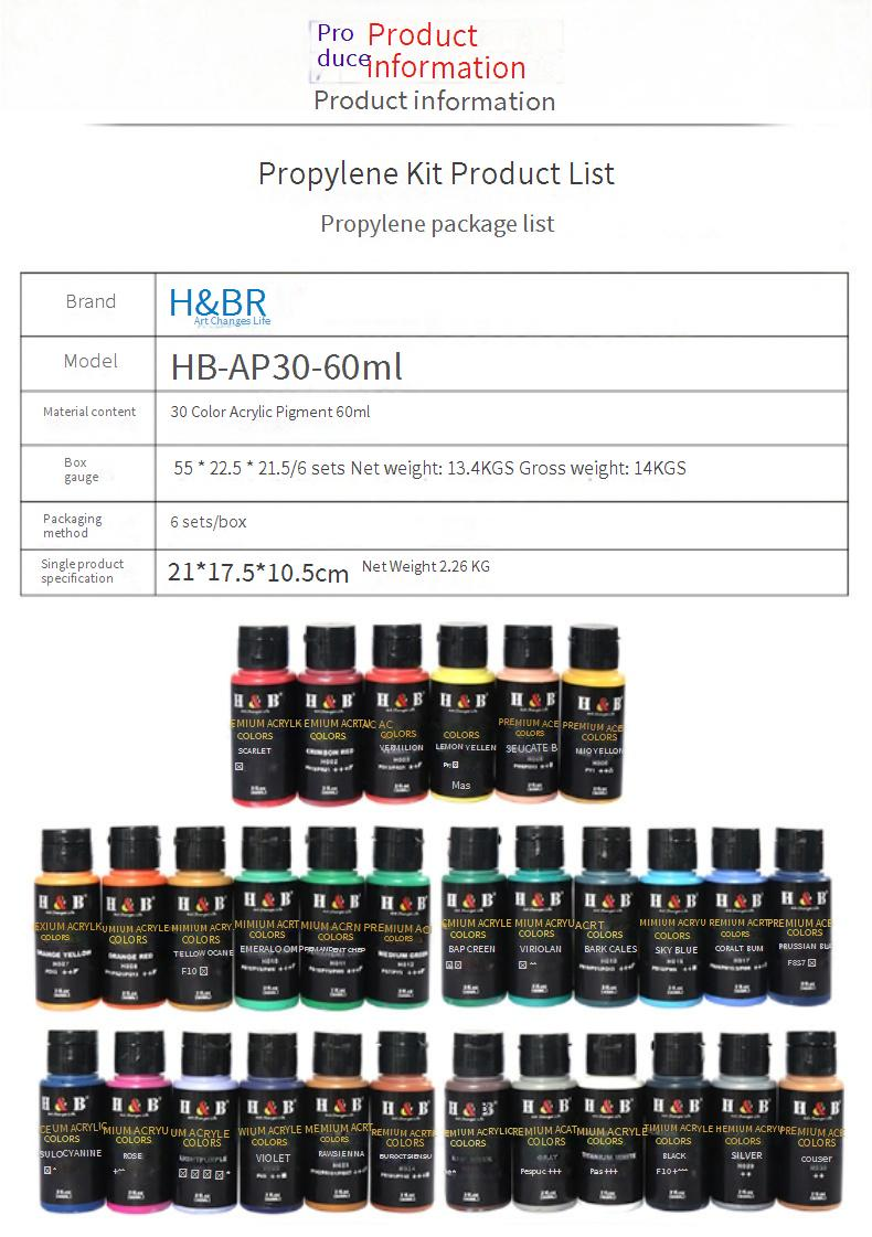 Professional Acrylic Paint Set - 30 Vibrant Colors (60ml/Tube) For Canvas, Wall Art, Crafts & Logo Design - Non-Fade, Waterproof_voghion.com