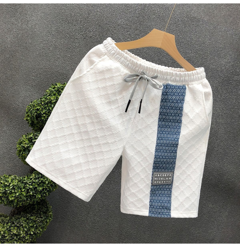 Pantaloncini estivi da uomo – Pantaloncini casual leggeri in poliestere da 5 pollici per spiaggia e palestra (M-3XL, nero/bianco)_voghion.com