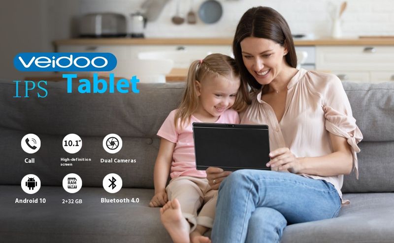 10,1-Zoll-Android-Tablet – Quad-Core 1,3 GHz, 2 GB RAM, 32 GB Speicher, IPS-HD-Display, Bluetooth, Metallgehäuse – Ideal für Studenten und den täglichen Gebrauch_voghion.com