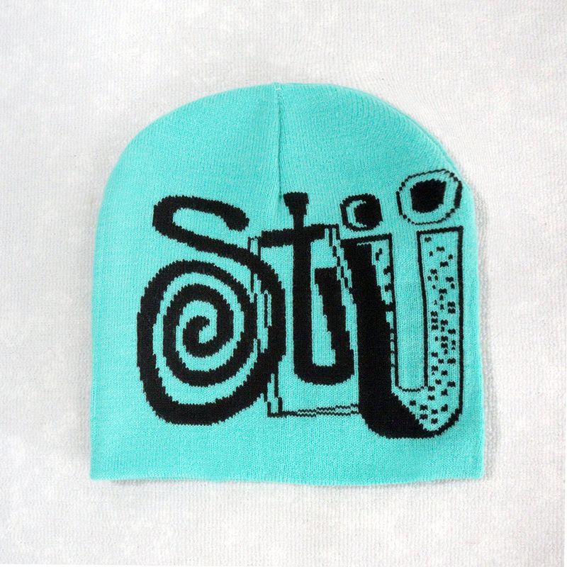 Unisex Knit Beanie With STU Letter Print - Trendy Winter Hat For Men & Women - Soft Acrylic Yarn - Streetwear Style - Multiple Colors_voghion.com