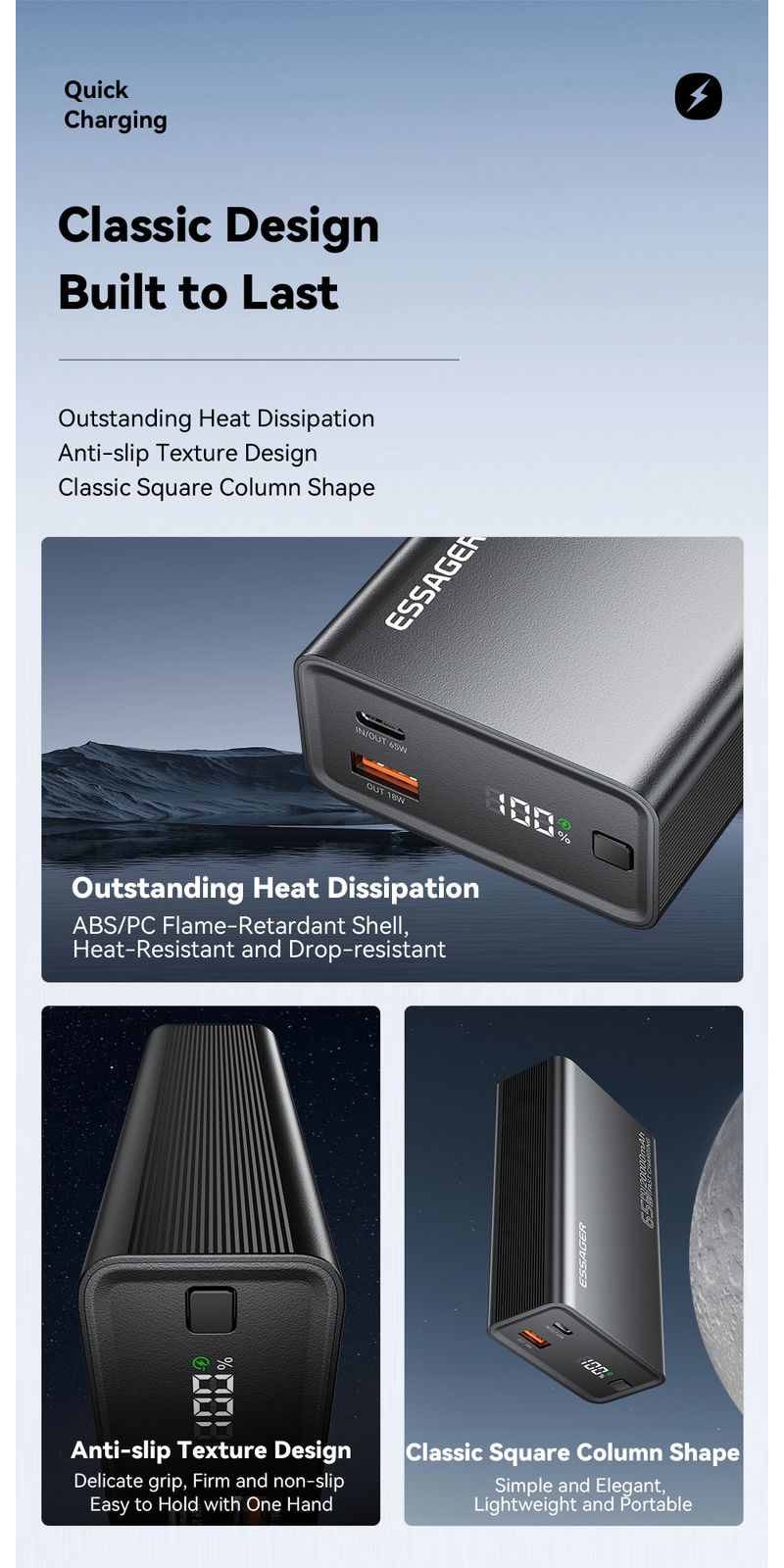 Essager Power Bank 20000mAH Portable PD 65W Fast Charging Mobile Phone External Battery Powerbank For IPhone17 16 15_voghion.com