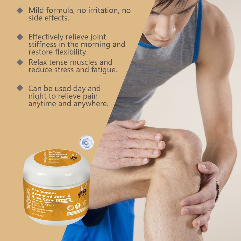 Crema corpo nutriente delicata per uso esterno con veleno d'api Wiyun per la cura delle articolazioni. Massaggio quotidiano. Applicare su polsi e ginocchia._voghion.com