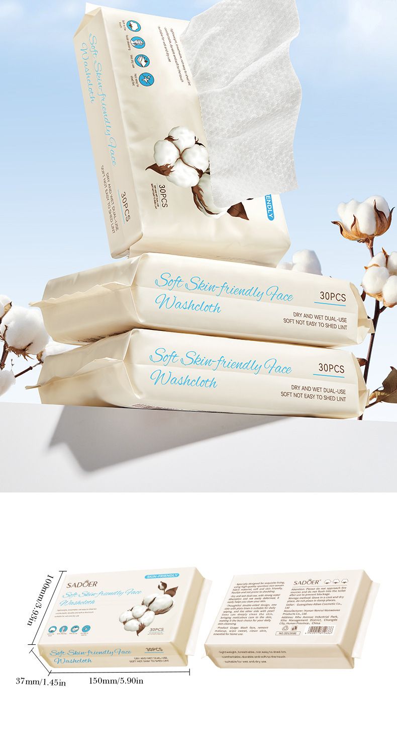 Pacote com 10 unidades de toalhas faciais suaves para a pele, 30 unidades cada, para limpeza diária, remoção de maquiagem e lavagem do rosto._voghion.com