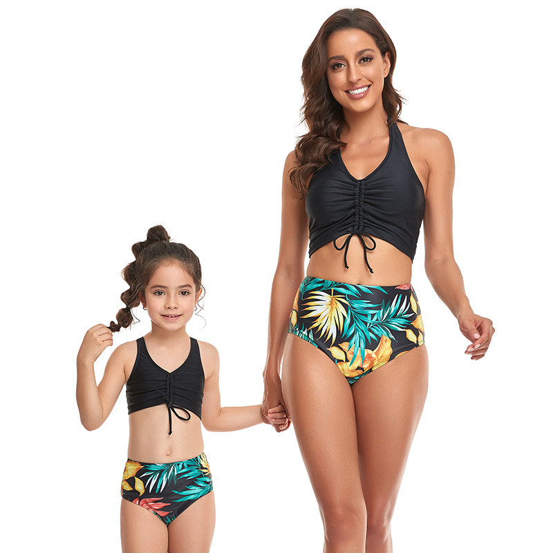 Maillot de bain fendu pour mère et enfant, Bikini familial_voghion.com
