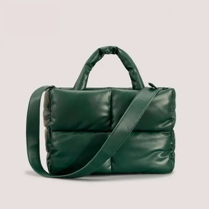 Borsa a tracolla imbottita da donna, in nylon e cotone, con tracolla, invernale, 2024_voghion.com