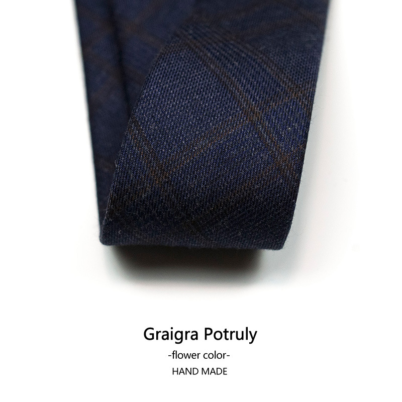 Houndstooth suit and tie solid color brown gray casual retro all-match beige plaid women's and men's tie_voghion.com