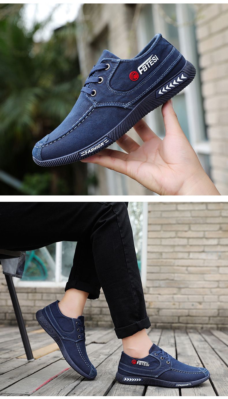 Men's Casual Canvas Shoes - Breathable Slip-Resistant Comfort Sneakers With Lace-Up Design For Spring/Autumn_voghion.com
