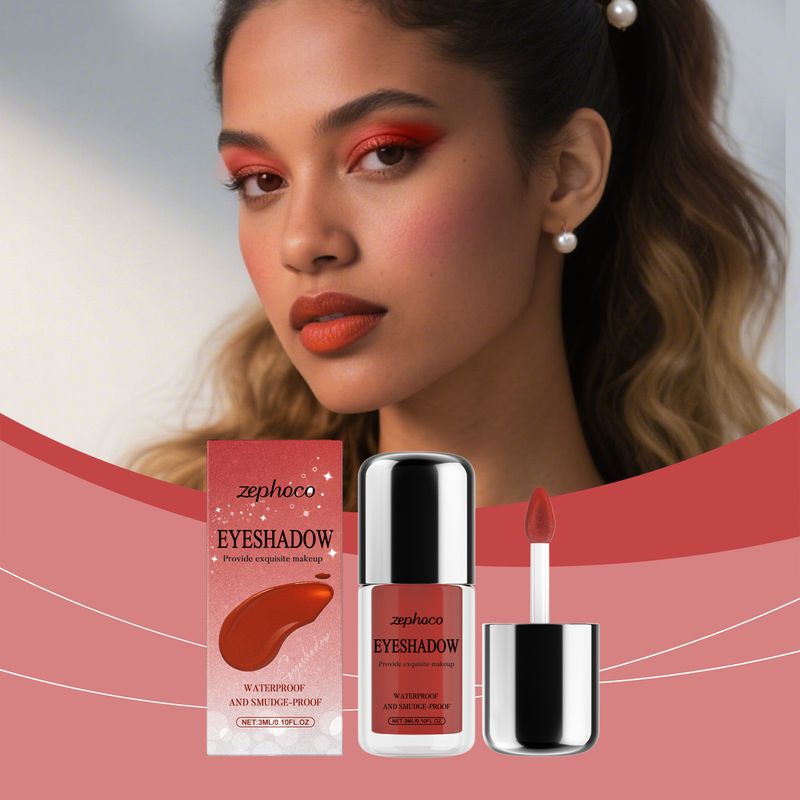 Zephoco Shimmer Red Liquid Natural Color Leicht aufzutragender Eye Party Makeup Tragbarer Lidschatten_voghion.com