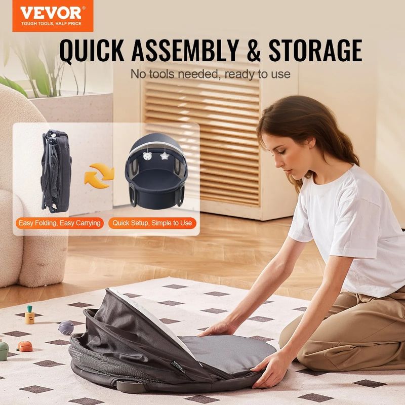 On-The-Go Bassinet Baby And Baby Toys Canopy With Folding Dome Portable_voghion.com