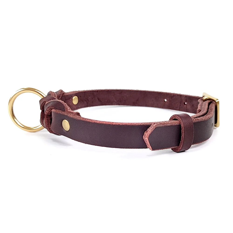 Hochwertiges, echtes, geflochtenes Halsband, verstellbar, weiches, echtes Leder, Trainingshalsband für Haustiere mit rostfreien Metallbeschlägen_voghion.com