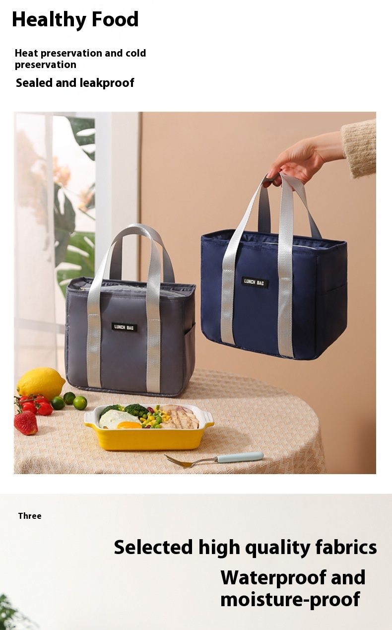 Lunchbox, isolierte Handtasche, für Büroangestellte, Studenten, wasserdicht, kleine Essenstasche, verdickte Bento-Tasche aus Aluminiumfolie mit Reisbeutel, groß_voghion.com