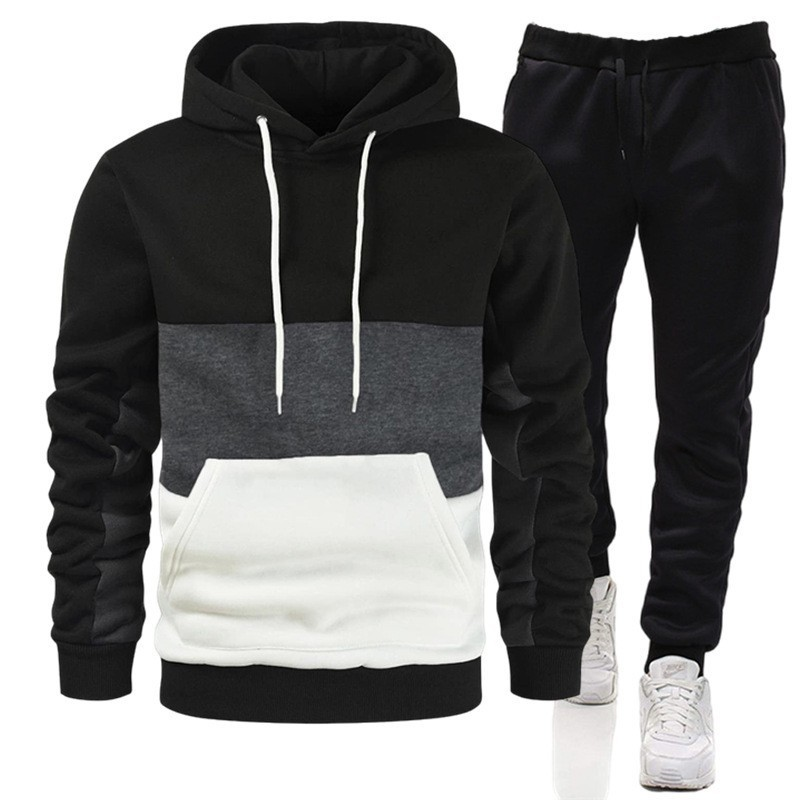 Conjunto de moletom com capuz masculino, 3 cores, esportivo, outono e inverno, liso_voghion.com