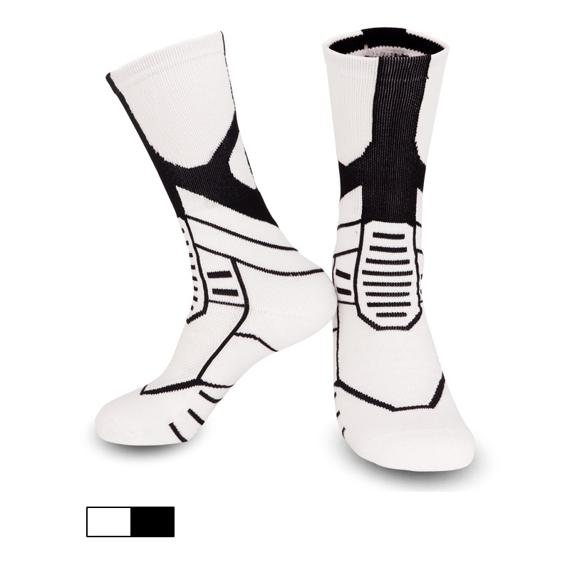 Meias para homens, meias de basquete com fundo de toalha absorvente de suor antiderrapante, meias de cano médio de corrida espessadas para homens por atacado_voghion.com