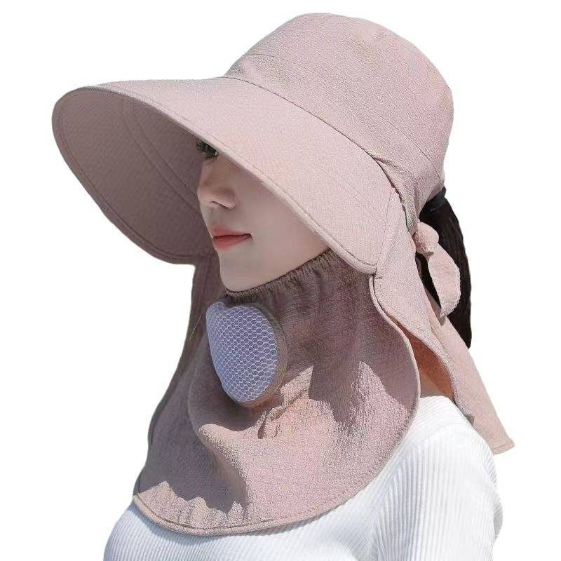 Cappello estivo da donna per il sole Protezione solare a tesa larga per il collo UV Cappelli a secchiello da spiaggia solare Cappelli pieghevoli da viaggio a coda di cavallo Panama Donna_voghion.com