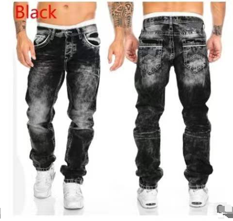 Miesten farkut Casual Top Line -housut, suora jalka Miesten housut Hip Hop -farkut_voghion.com