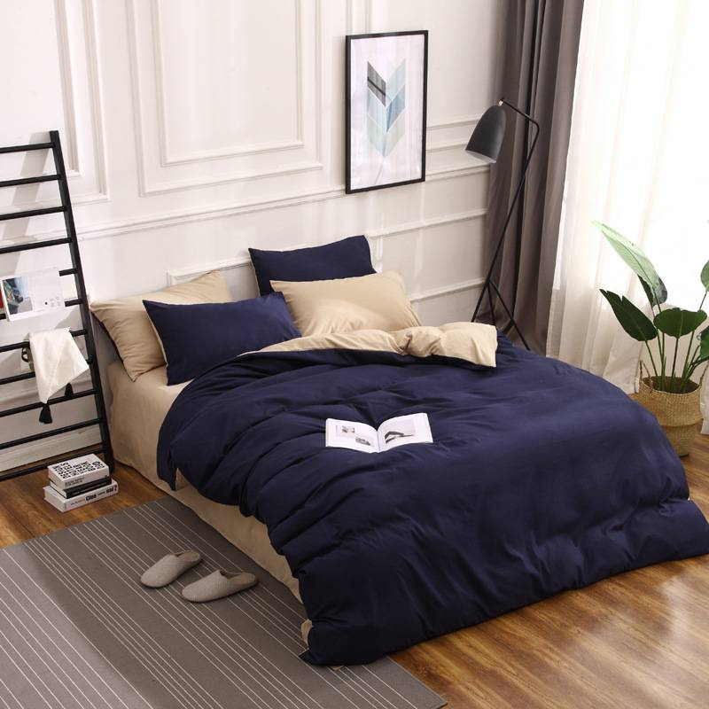 Three Piece Fitted Sheet Set Solid Color Bedding Candy Long Pillowcase_voghion.com