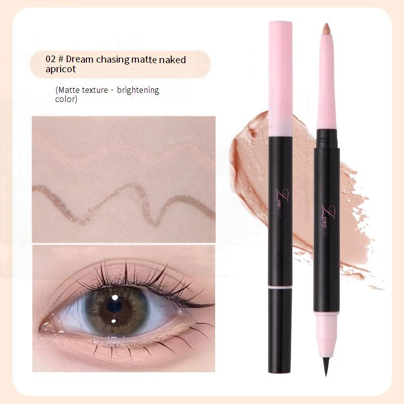 Kombination av ögonskugga och liner, Bright Eyes, dubbelhövdad ögonpåsepenna, naturlig skuggning, highlighter, ljusare ögonpåse, multifunktionell eyeliner_voghion.com