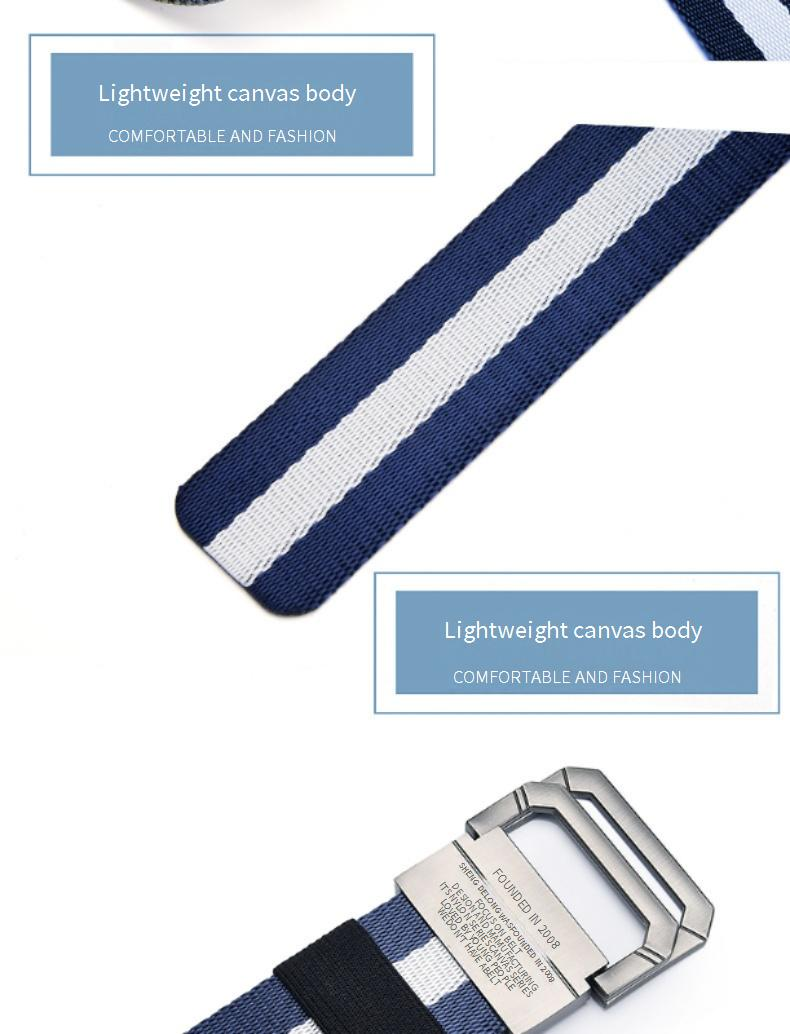 Men's & Women's Canvas Belt - Double Ring Alloy Buckle (Adjustable Unisex Design For Casual Workwear & Outdoor - Trendy & Durable)_voghion.com