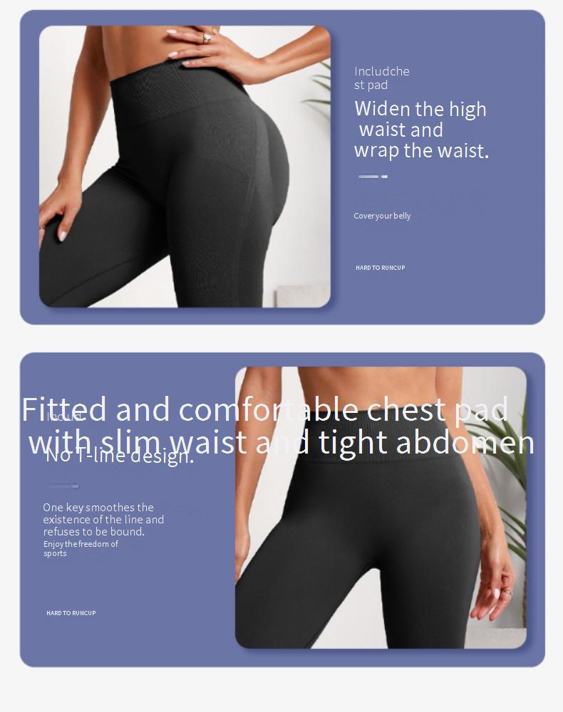 Damenbekleidung Hohe Taille Hüftheben Nahtlose Enge Schnelltrocknende Fitnesshose Oberbekleidung Laufsport Yogahose_voghion.com