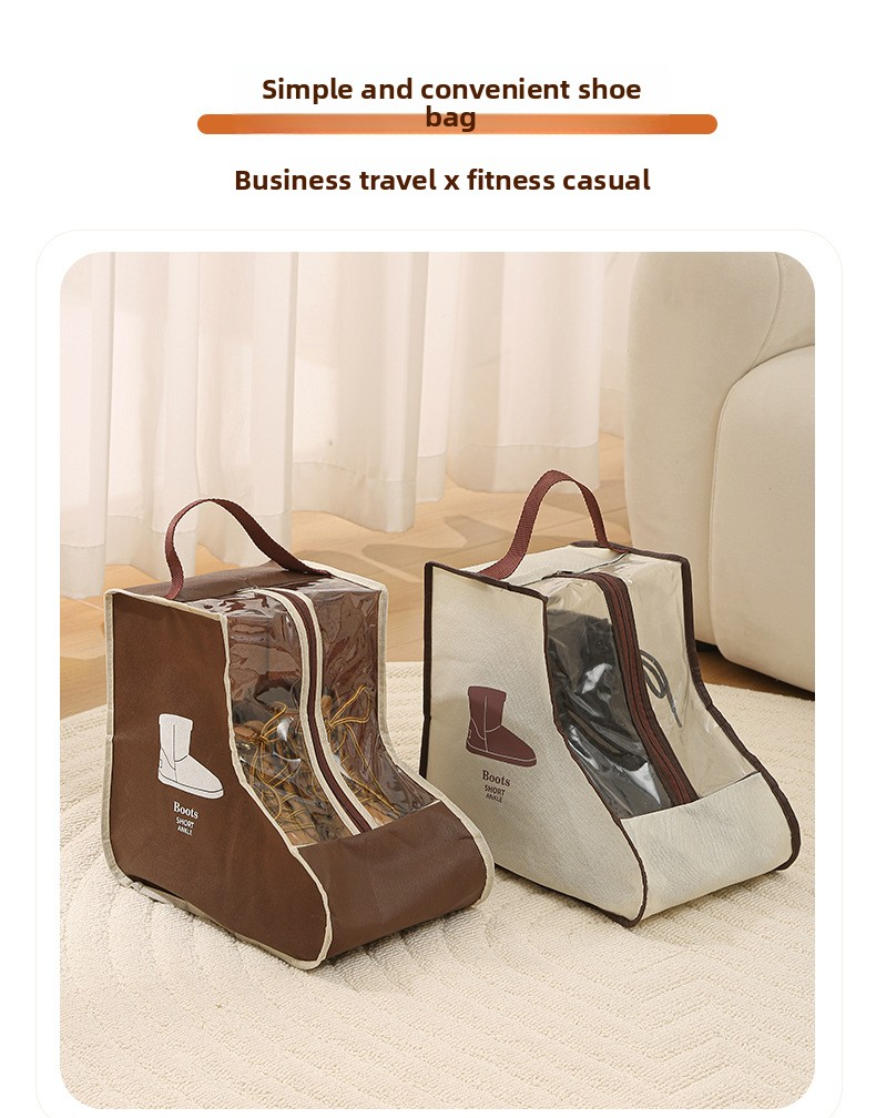 Large Capacity Shoe Storage Bag - Transparent Travel Shoe Organizer With Handles Portable & Dustproof For Home Seasonal Use & Suitcase Packing_voghion.com