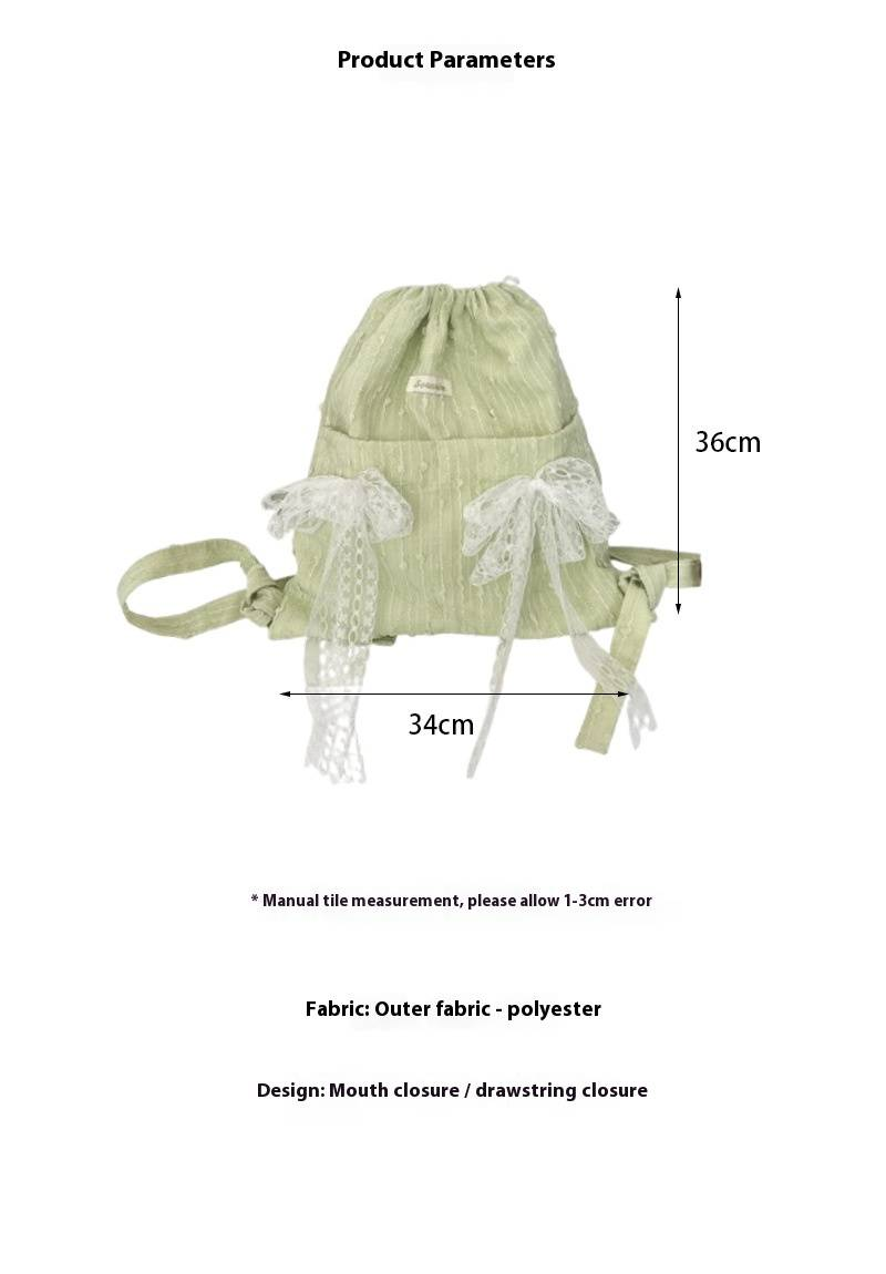 Lace Flower Drawstring Backpack Student School Bag Drawstring Backpack Large Capacity Lightweight Canvas Bag_voghion.com