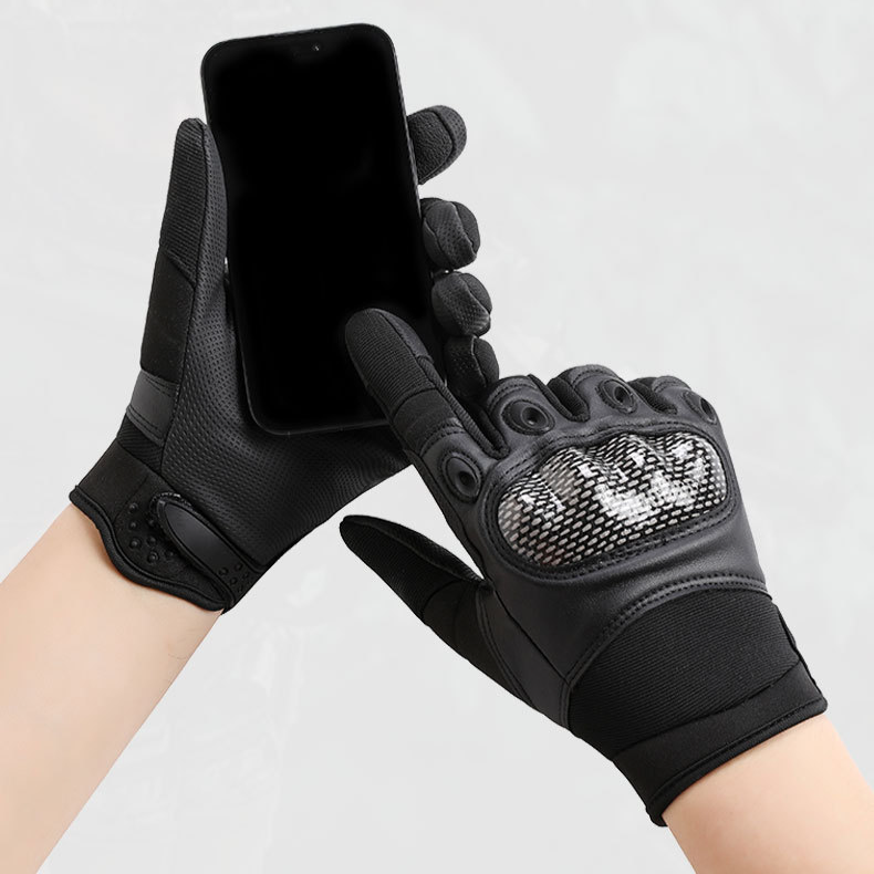 Gants de cyclisme tactiques pour entraînement en extérieur, moto, antidérapants, résistants à l'usure, écran tactile, PU, pour hommes, doigts longs, coque rigide, protection_voghion.com