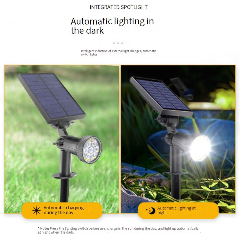 Faretti solari da esterno impermeabili, illuminazione da giardino per alberi, cortile, vialetto, luce da parete con 3 modalità colore (bianco/caldo/RGB)_voghion.com