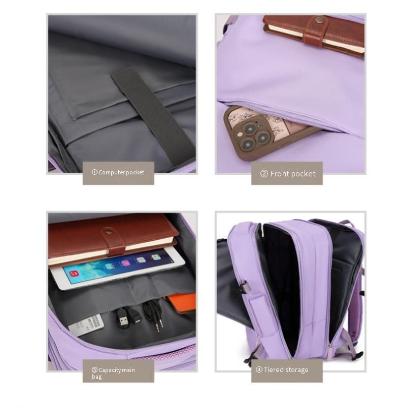 USB Charging Backpack For Travel & Work, Expandable 36-55L Laptop Backpack With Multiple Pockets, Lightweight Unisex Daypack For College_voghion.com