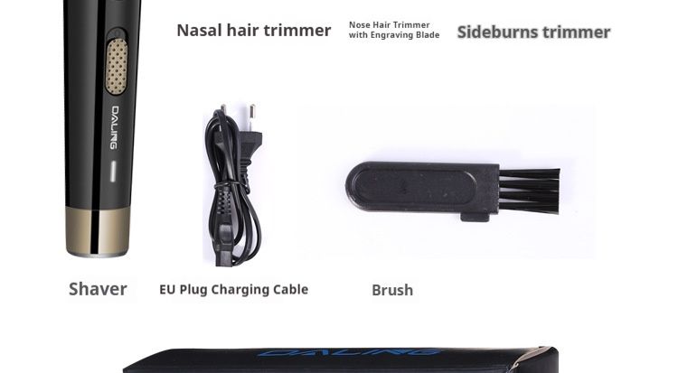 Kit per la cura della pelle 4 in 1 ricaricabile tramite USB: rasoio elettrico, rifinitore per peli del naso, rifinitore per barba e basette, impermeabile e adatto ai viaggi_voghion.com