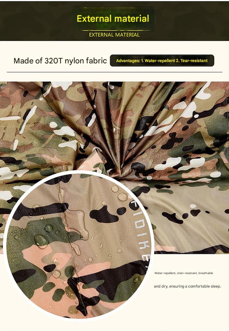 Upgrade Down Sleeping Bag - Sacco a pelo mimetico ultraleggero per esterni con accesso manuale e design collegabile per 4 stagioni_voghion.com