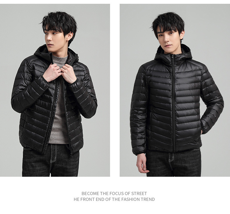 2023 winter new style men's light down jacket short stand collar fashion white duck down warm jacket men's clothing_voghion.com