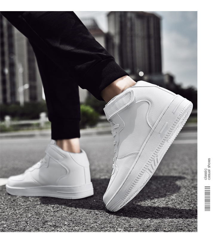NIOHE Herren Damen High Top Casual Kleine Weiße Schuhe Outdoor Personalisierte Bequeme Sportlaufschuhe_voghion.com