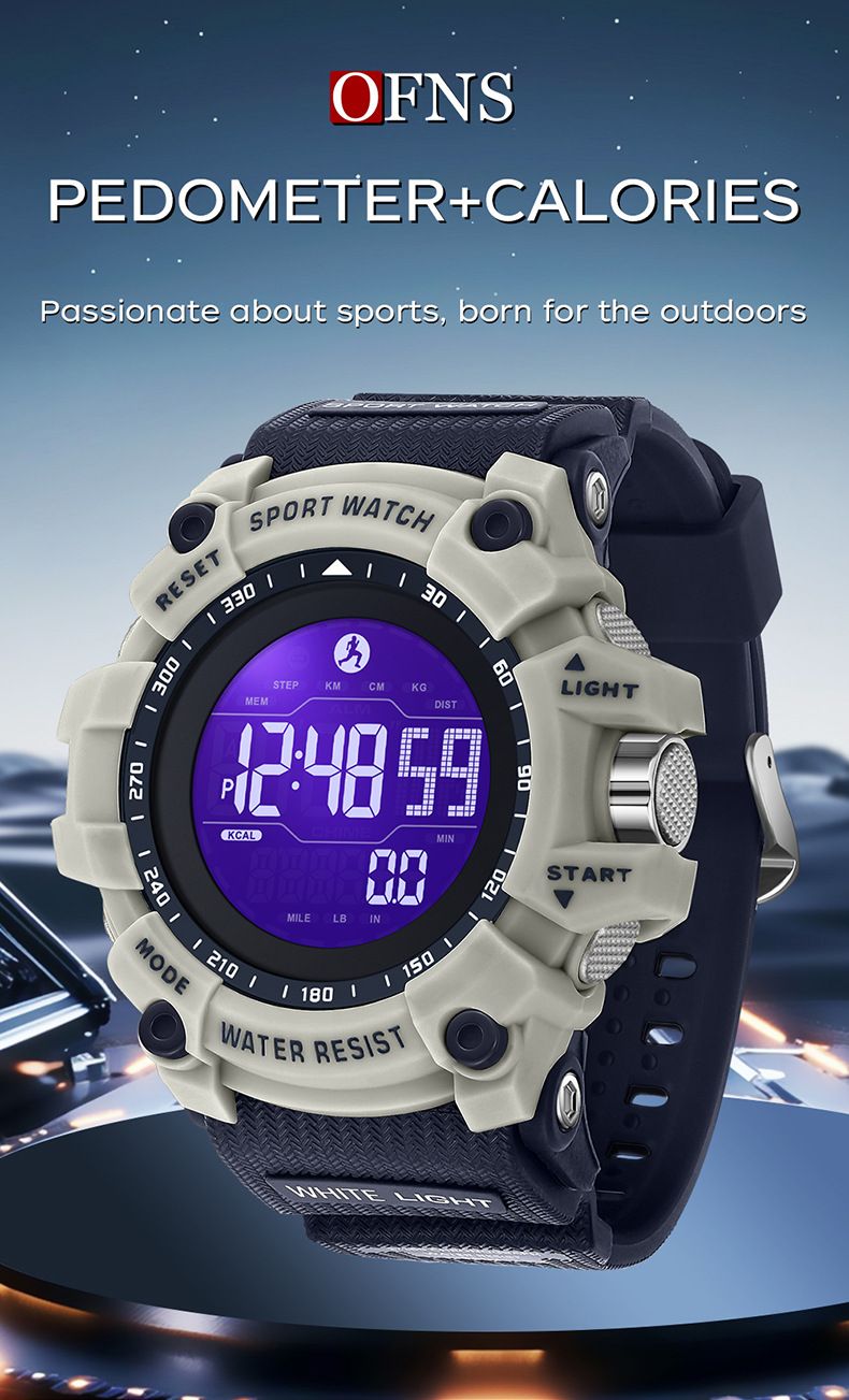 Light Luxury Multifunctional Digital Sports Watch With Step Counter, Calorie Tracker, Waterproof Design For Outdoor Activities Student Watch_voghion.com