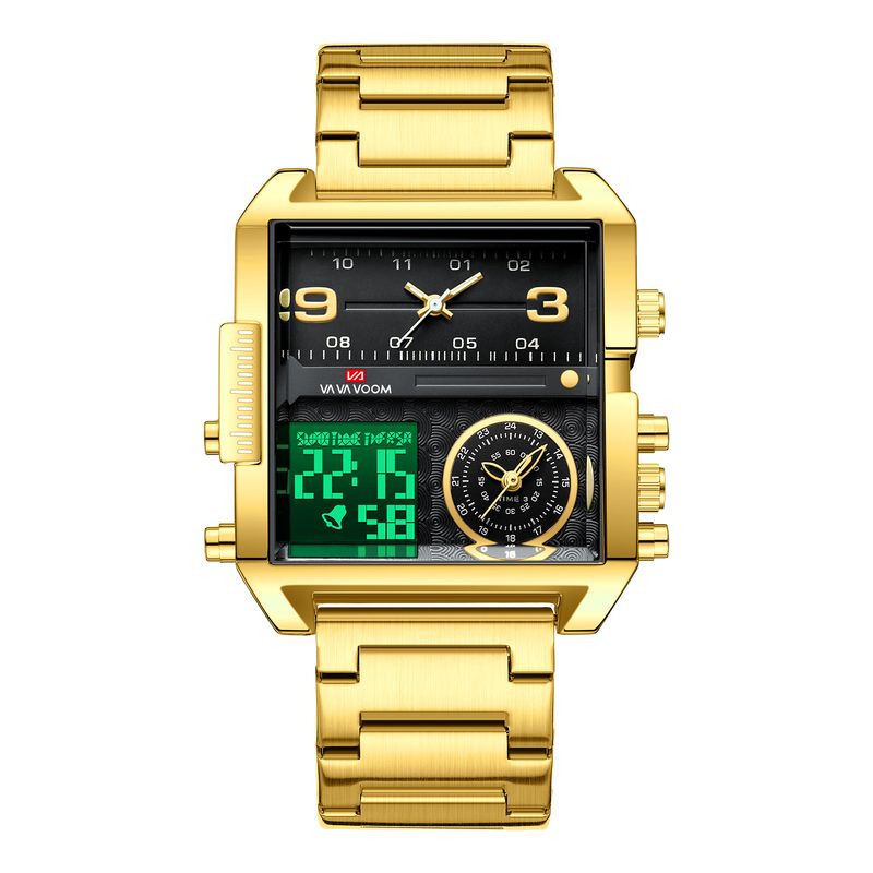 2025 New Multi-Movement Electronic Square Casual Waterproof Watch Large Dial Fashion Sports Wristwatch For Men_voghion.com