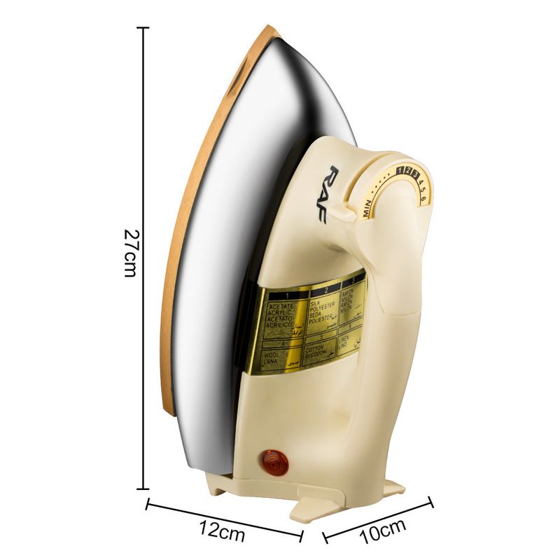 Ferro da stiro a secco da 1000 W, spina UE con 6 impostazioni di temperatura precise per cotone, seta, lana, piastra antiaderente antigoccia_voghion.com