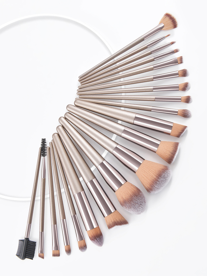 20-teiliges Champagner-Gold-Make-up-Pinselset, Champagnerfarbe, drei Farben, GUJHUI_voghion.com