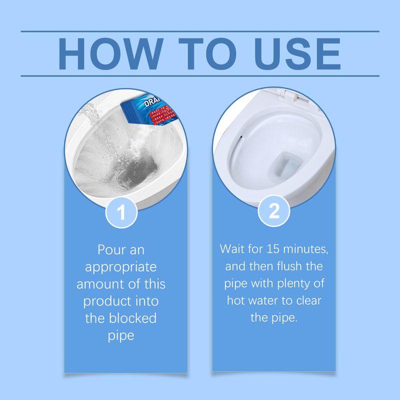 Jakehoe Pipe Dredging Powder, Toilet Pipe Toilet Floor Drain Kitchen Drain Clogged Dredging Powder_voghion.com