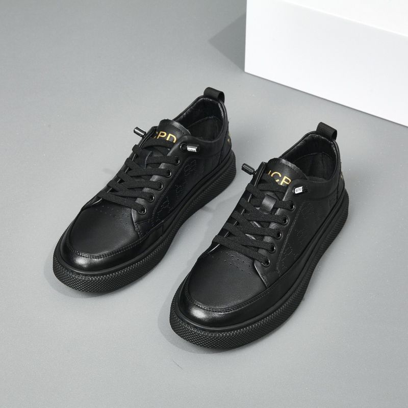 2024 New head layer cowhide men's small white bottom lightweight sports casual breathable plate shoes_voghion.com