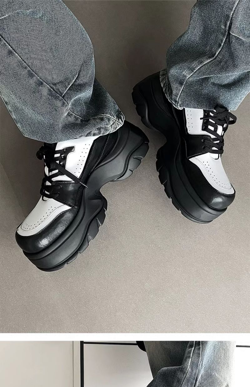 Weiche Unterseite, atmungsaktiv, 7 cm größer, schicker Sport-Derby, farblich passend, dicke Sohle, für Männer und Frauen, Freizeitschuhe für Papa_voghion.com