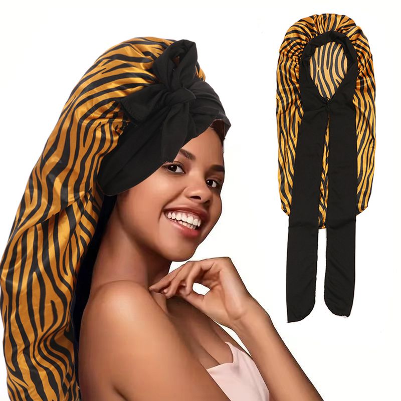Cuffia da uomo con stampa leopardata multicolore, a righe larghe, a tesa larga, elastica, per salone di bellezza, per la cura dei capelli, con chignon elastico, berretto indiano_voghion.com