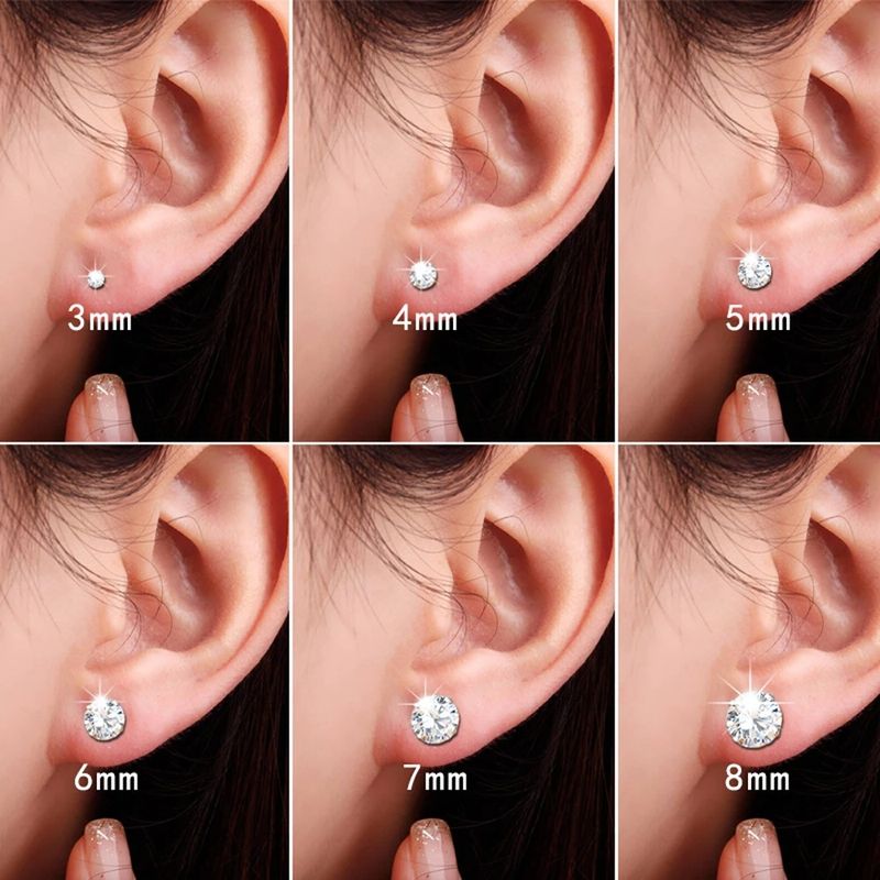 Geometrische Zirkon-Ohrringe für Unisex, modische und vielseitige einzelne Diamant-Ohrringe, beliebte Unisex-Ohrringe_voghion.com