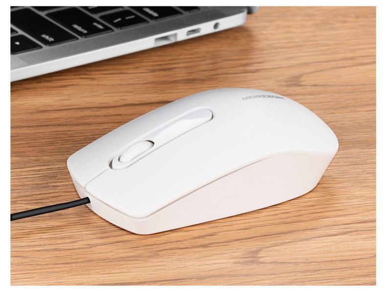 Wired Optical Mouse – Silent & Clicky Options, 1200 DPI, 3-Button Ergonomic Design For PC/Laptop (Black/White/Pink)_voghion.com