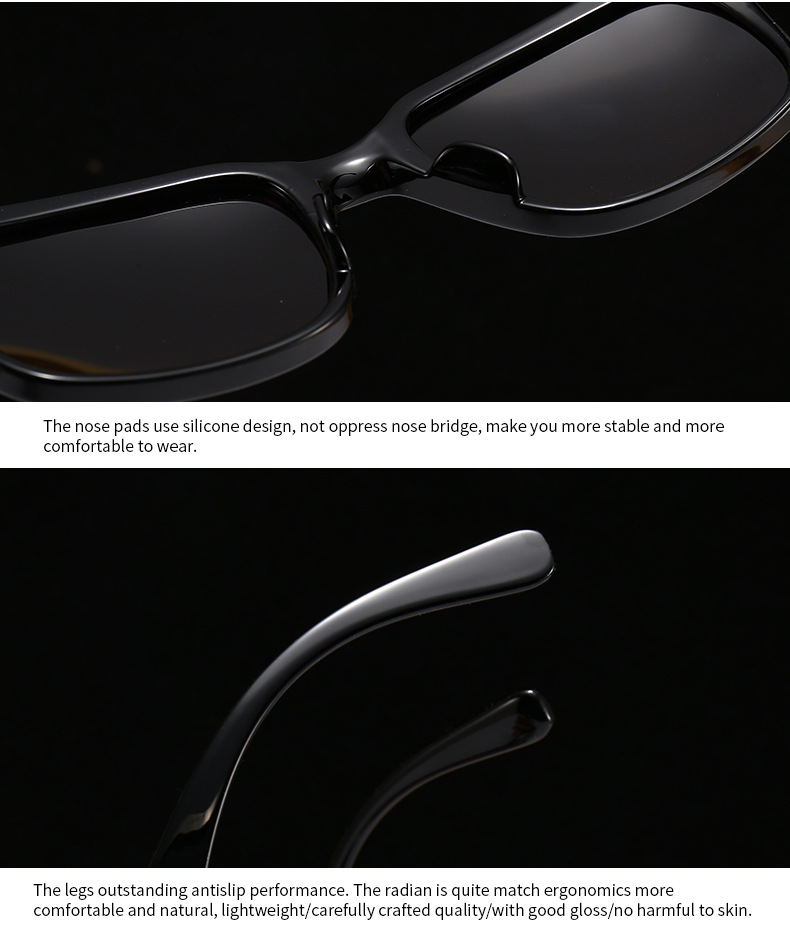 modern retro narrow square sunglasses INS style street photography big-name polarized sunglasses RB2101_voghion.com